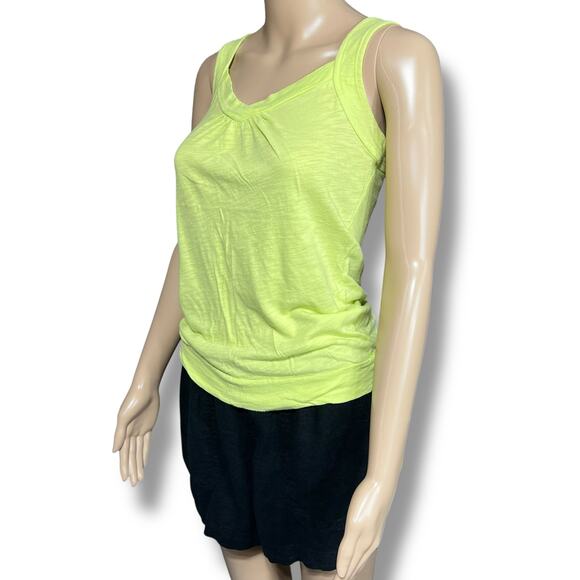 Maurices Womens Tank Top Shirt Sleeveless Pullover V Neck Neon Yellow XS - Picture 6 of 10